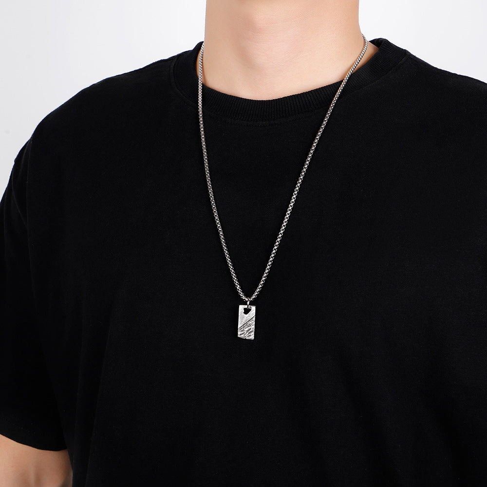 Kette Herren Silber Edelstahl mit Anhänger modern Herrenhalskette KARMA