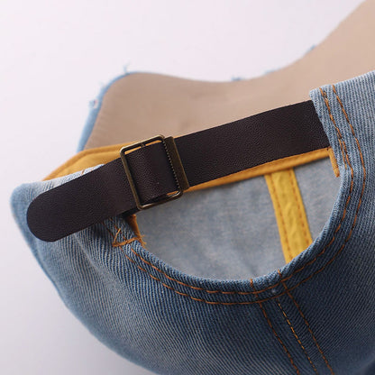 Basecap Kreuz Damen Jeansblau Hellblau Baumwolle Kristalle Kappe Karma