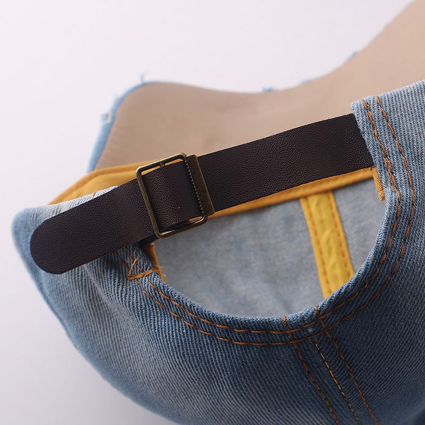 Basecap Kreuz Damen Jeansblau Dunkelblau oder Hellblau Baumwolle Kristalle Kappe Karma