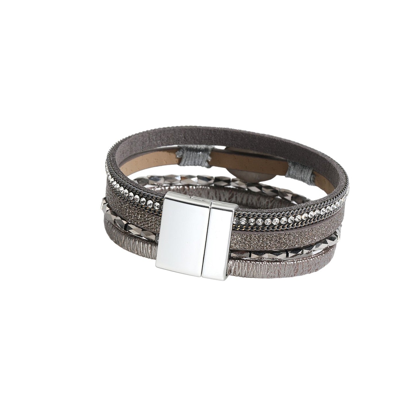 Lederarmband mehrreihig Damen Leo beige KARMA