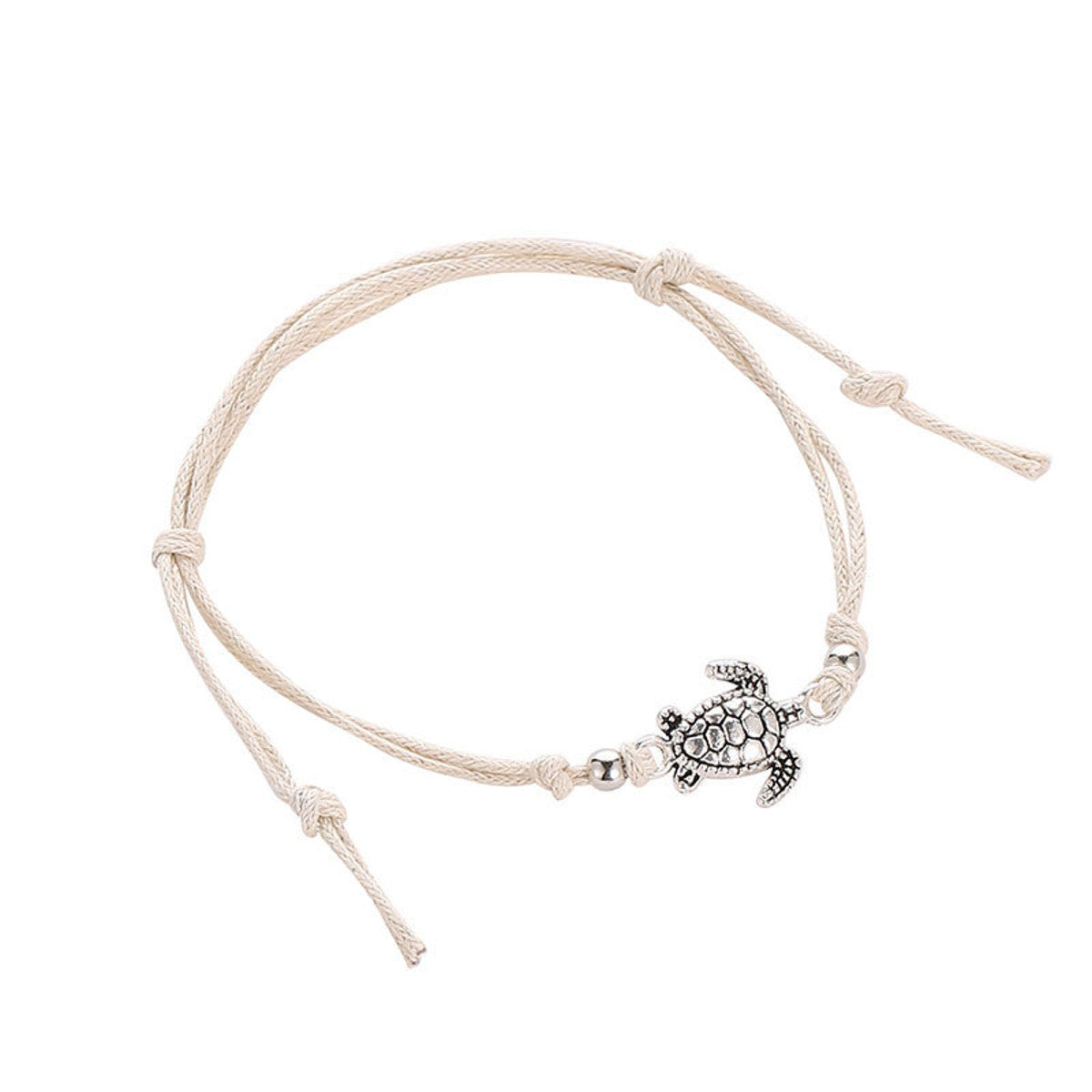 Fußkette Schildkröte Türkis, Beige oder Schwarz Karma