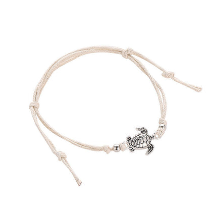 Fußkette Schildkröte Türkis, Beige oder Schwarz Karma
