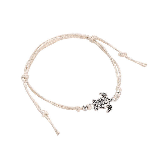 Fußkette Schildkröte Türkis, Beige oder Schwarz Karma