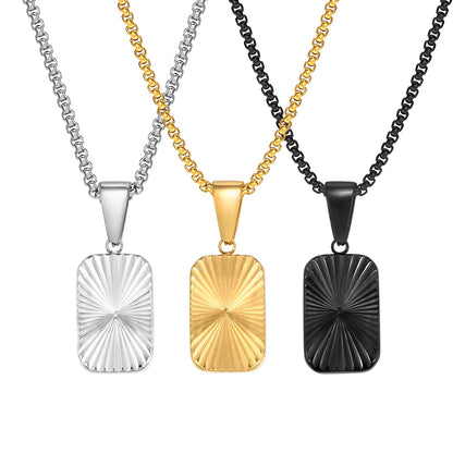 Erbskette Herren mit Anhänger Schwarz, Gold od. Silber Karma