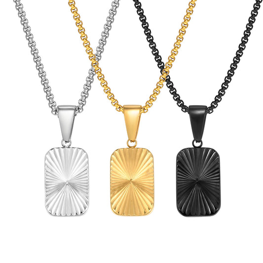 Erbskette Herren mit Anhänger Schwarz, Gold od. Silber Karma