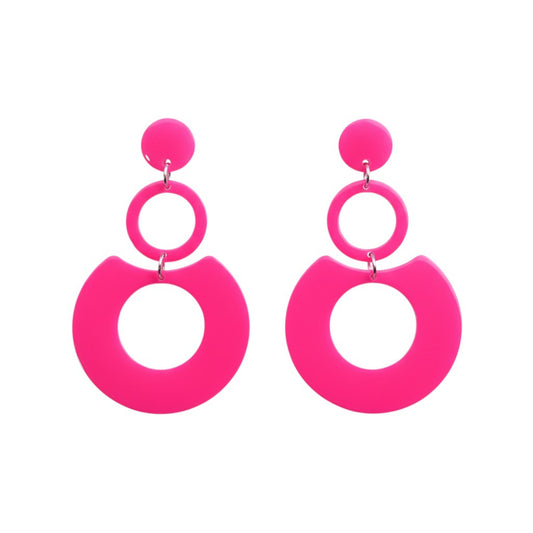 Ohrringe Pink 6 cm Damenohrringe bunt Karma