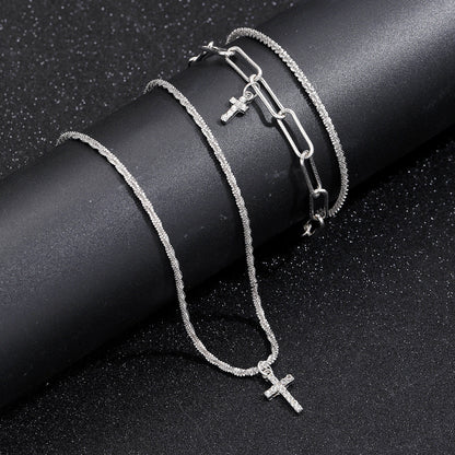 Schmuckset Armbänder und Halskette Legierung Silber KARMA