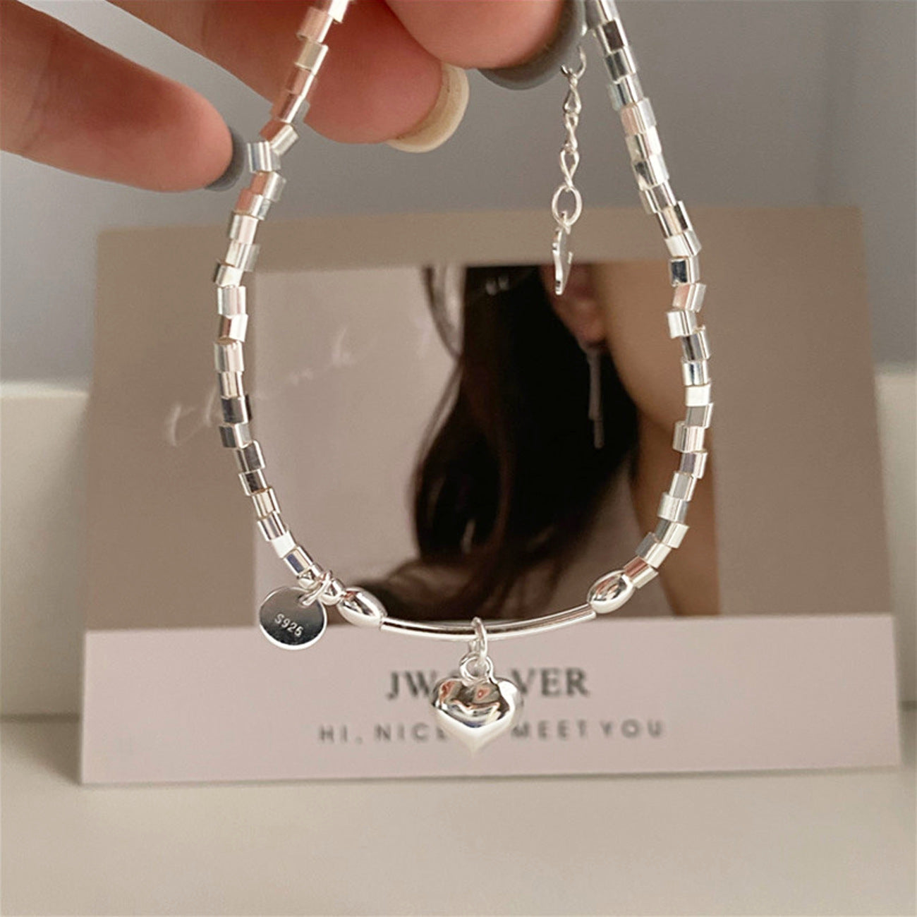 Damenarmband mit Herz aus Silber 925 KARMA