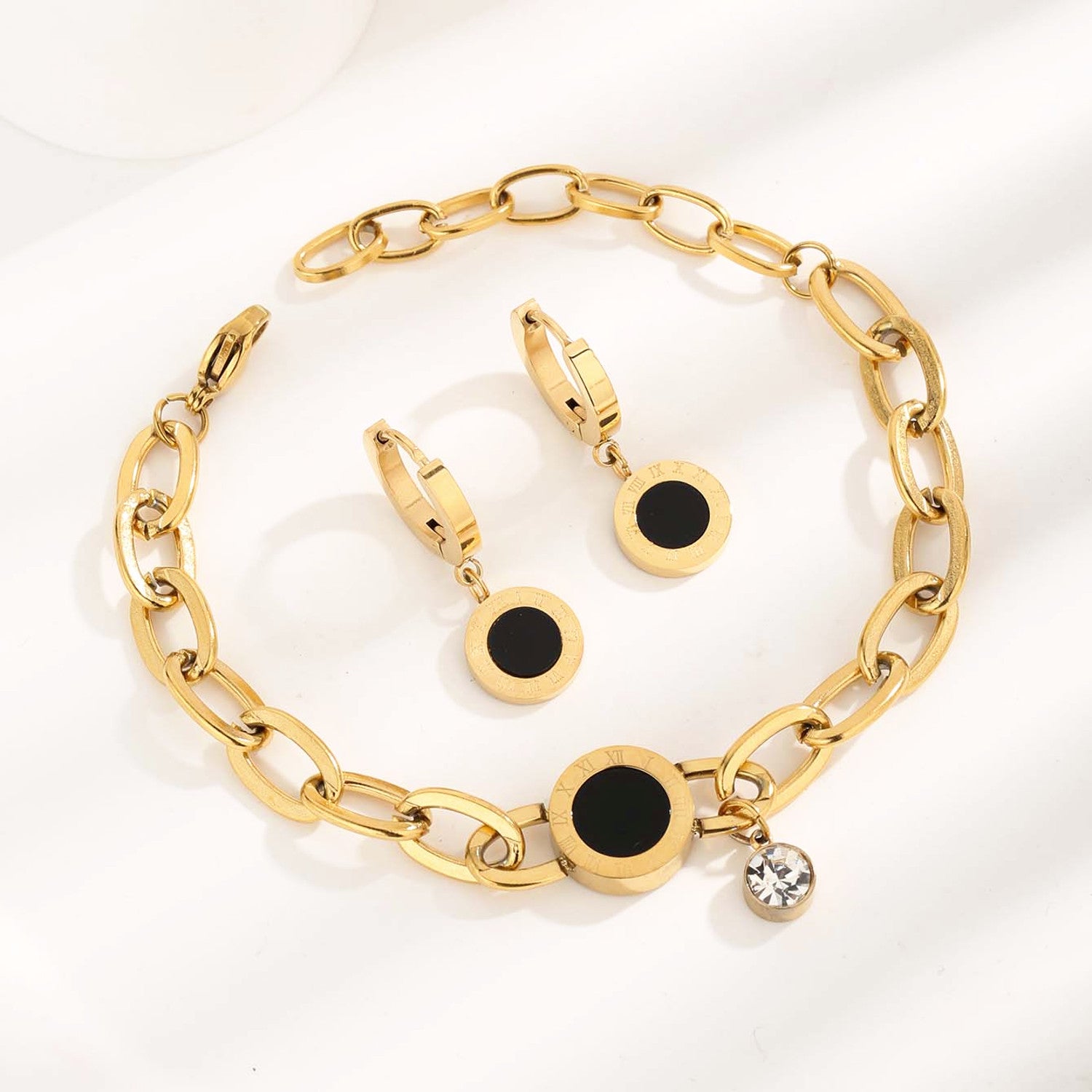 Schmuckset Gold Armband und Ohrringe Karma