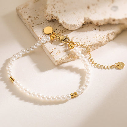 Perlenarmband filigran Gold KARMA