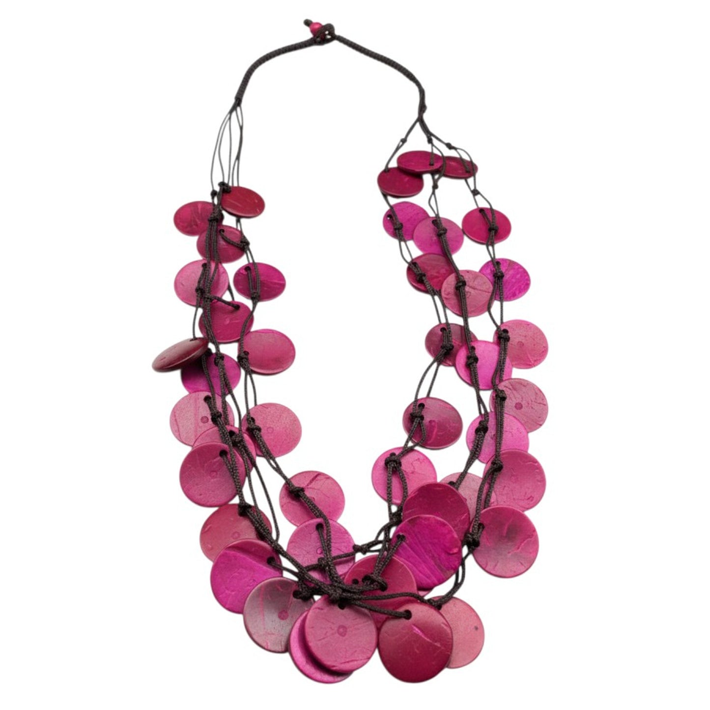 Statement Kette Holz Pink 55 cm Damen Halskette Karma
