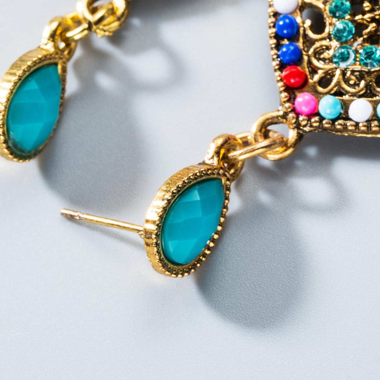 Bunte Ohrhänger Damen Boho 5 cm Ohrringe Karma