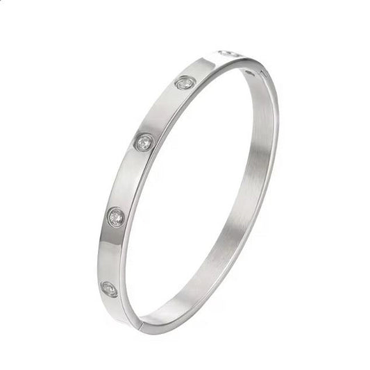 Damenarmreif in Silber aus Edelstahl Karma