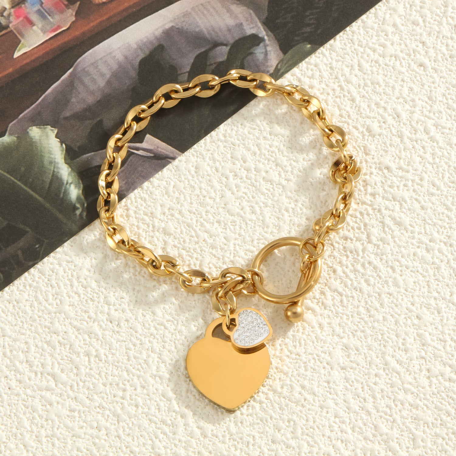 Edelstahlarmband Herzen Gold oder Silber Karma
