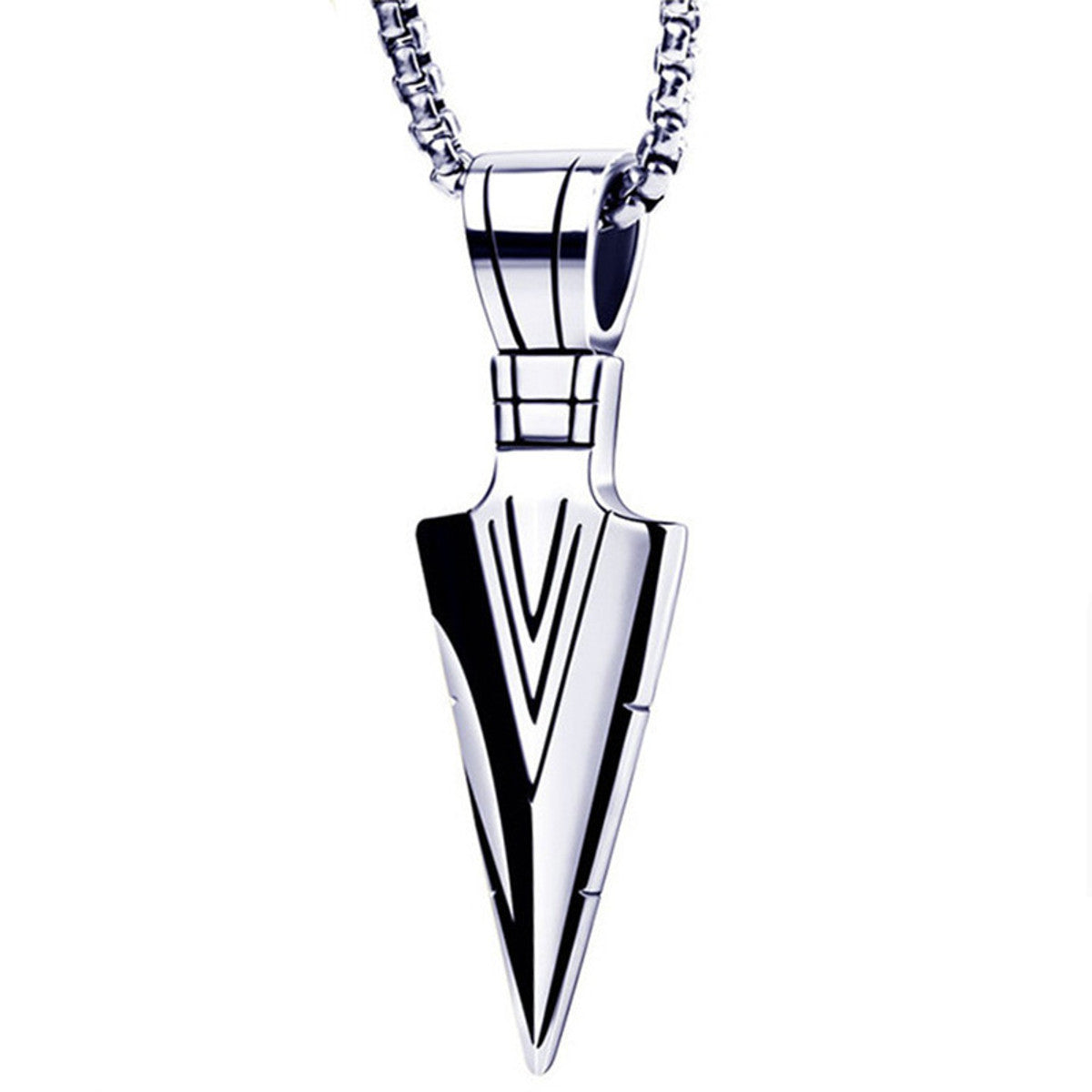 Herrenhalskette Pfeilspitze Silber Karma