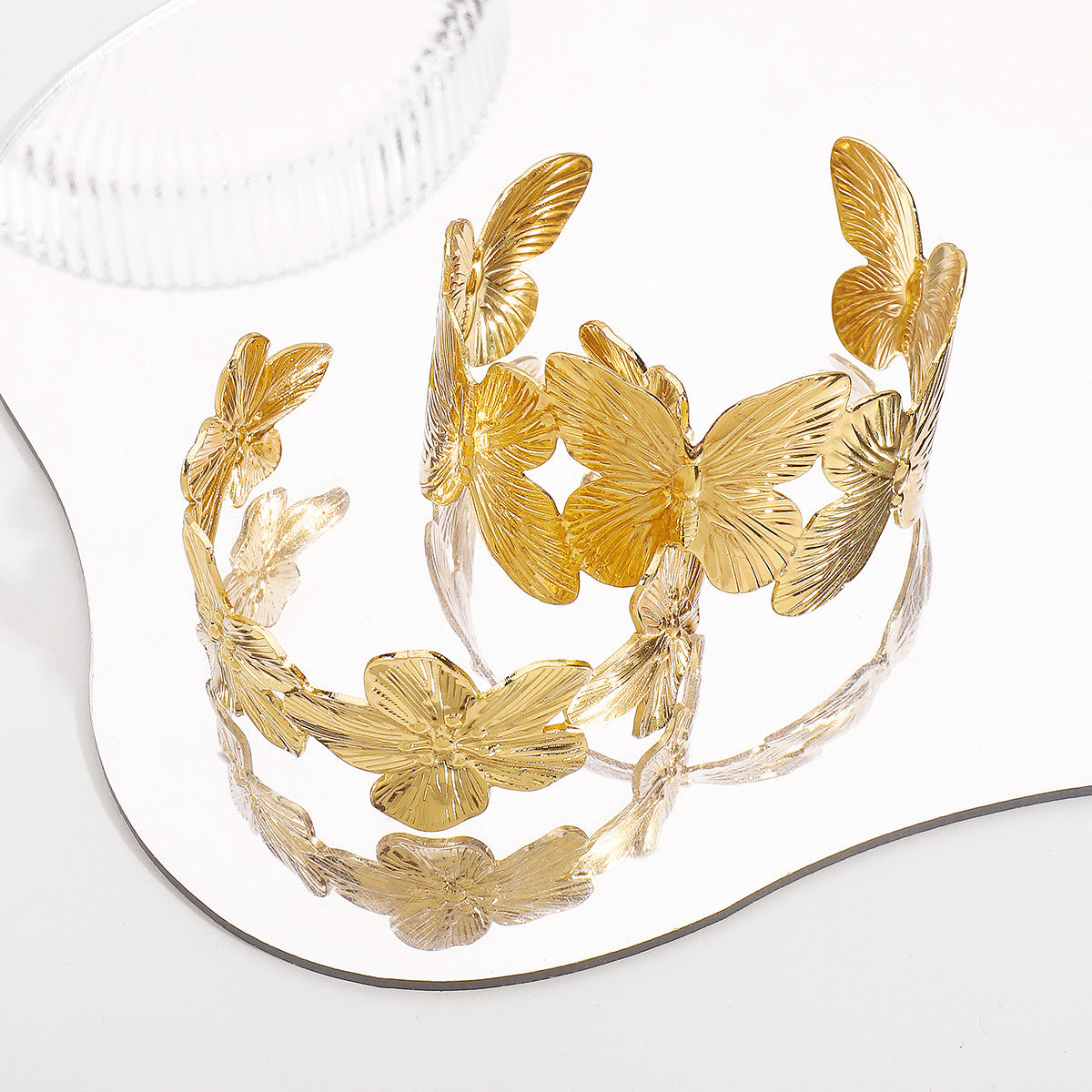 Damenarmreif Gold Schmetterling oder Blumen KARMA