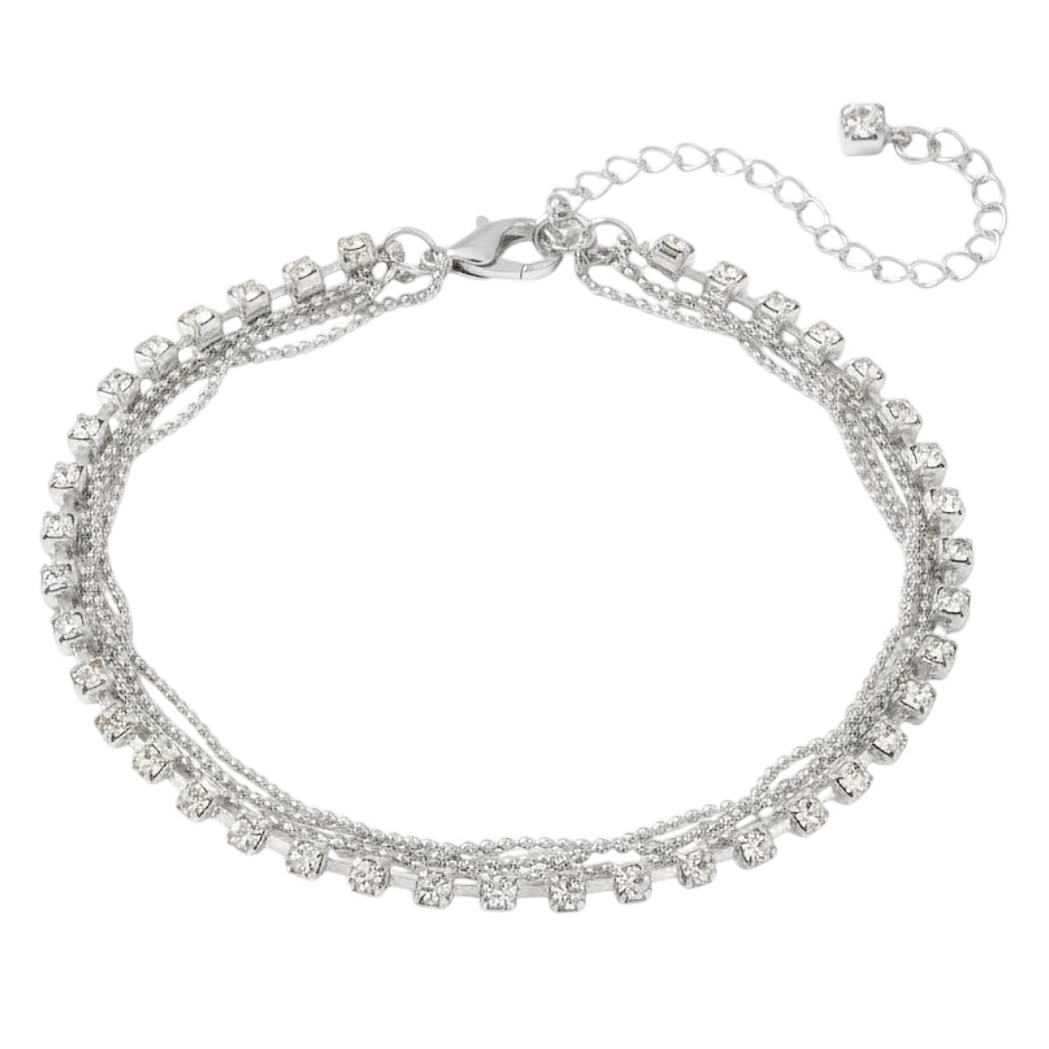 Fußkette mehrreihig Silber verstellbares Fußkettchen modern Sommerschmuck Fußschmuck Karma