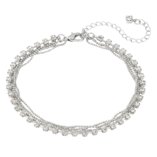 Fußkette mehrreihig Silber verstellbares Fußkettchen modern Sommerschmuck Fußschmuck Karma
