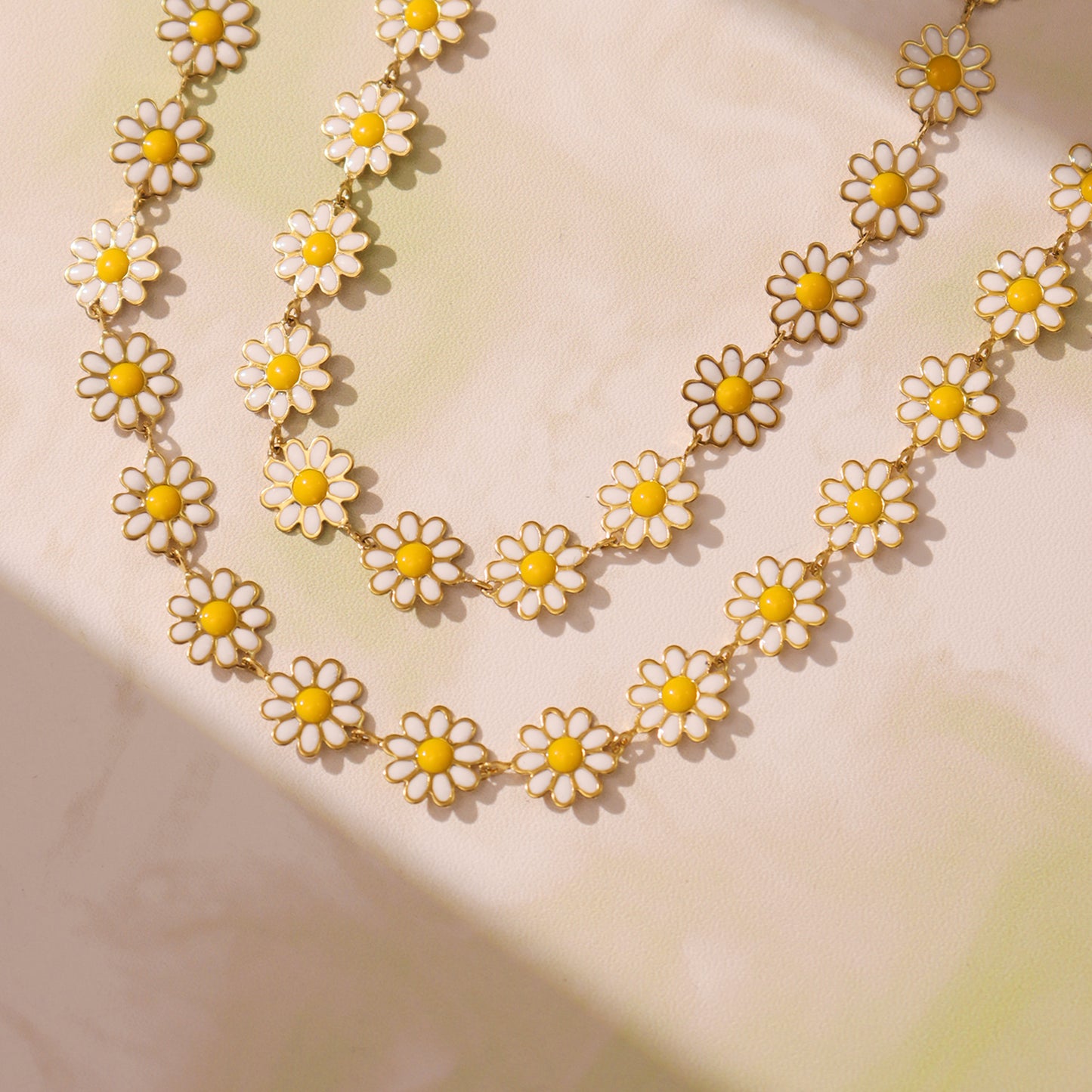 Schmuckset Blume Armband und Fußkette Edelstahl vergoldet wasserfest hypoallergen