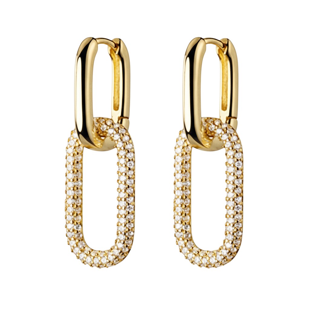 Ohrringe Damen Gold Edelstahl Zirkone modern KARMA
