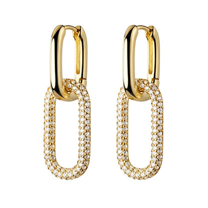 Ohrringe Damen Gold Edelstahl Zirkone modern KARMA