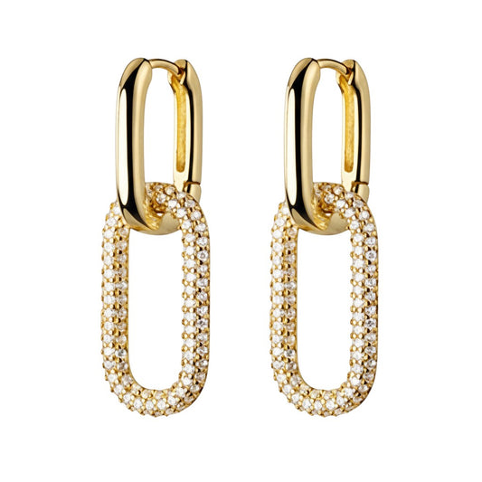 Ohrringe Damen Gold Edelstahl Zirkone modern KARMA