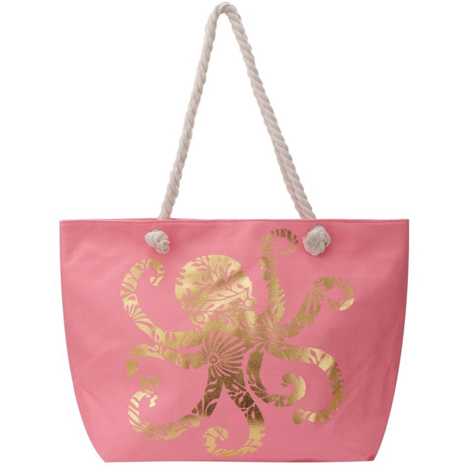 Strandtasche Oktopus Pink Gold 54 cm modern Pooltasche Shopper Sommertasche Karma