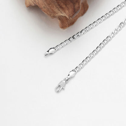 Halskette Herren Silber 59 cm Platin beschichtet Kette modern Karma