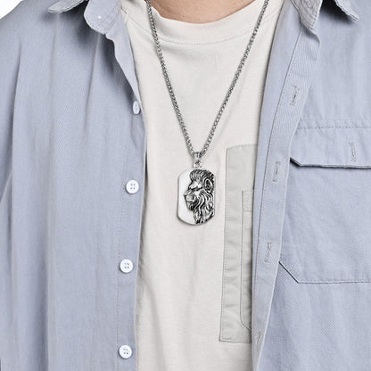 Halskette Löwe Silber Herren Edelstahl modern