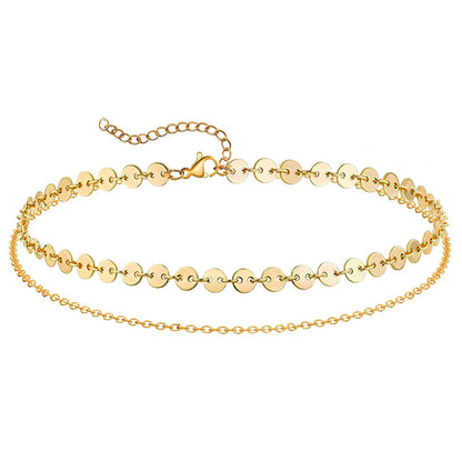 Fußkette Gold Edelstahl verstellbares Fußkettchen modern wasserfest hypoallergen rostfrei Karma