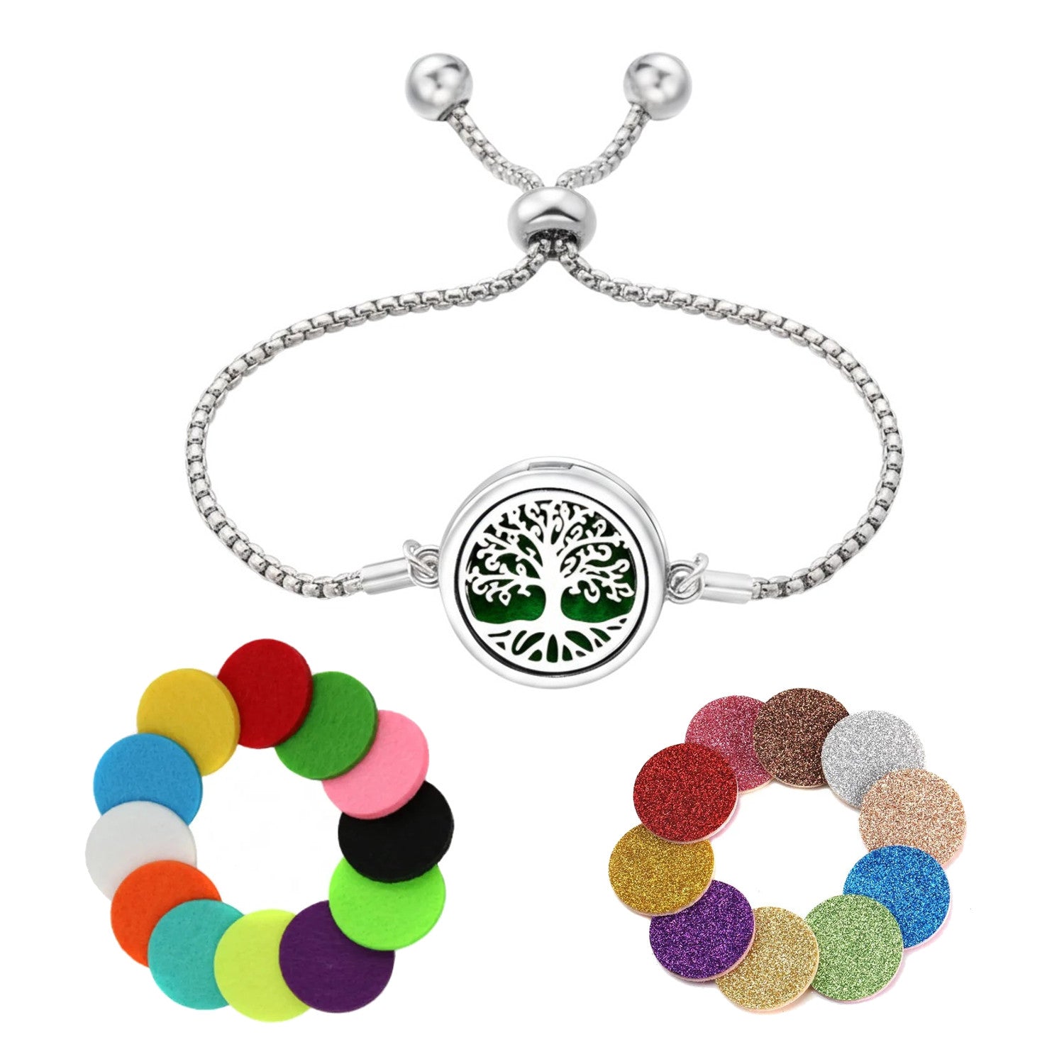 Aromatherapie Armband Edelstahl Silber Lebensbaum Duft Armband Parfümarmband Karma