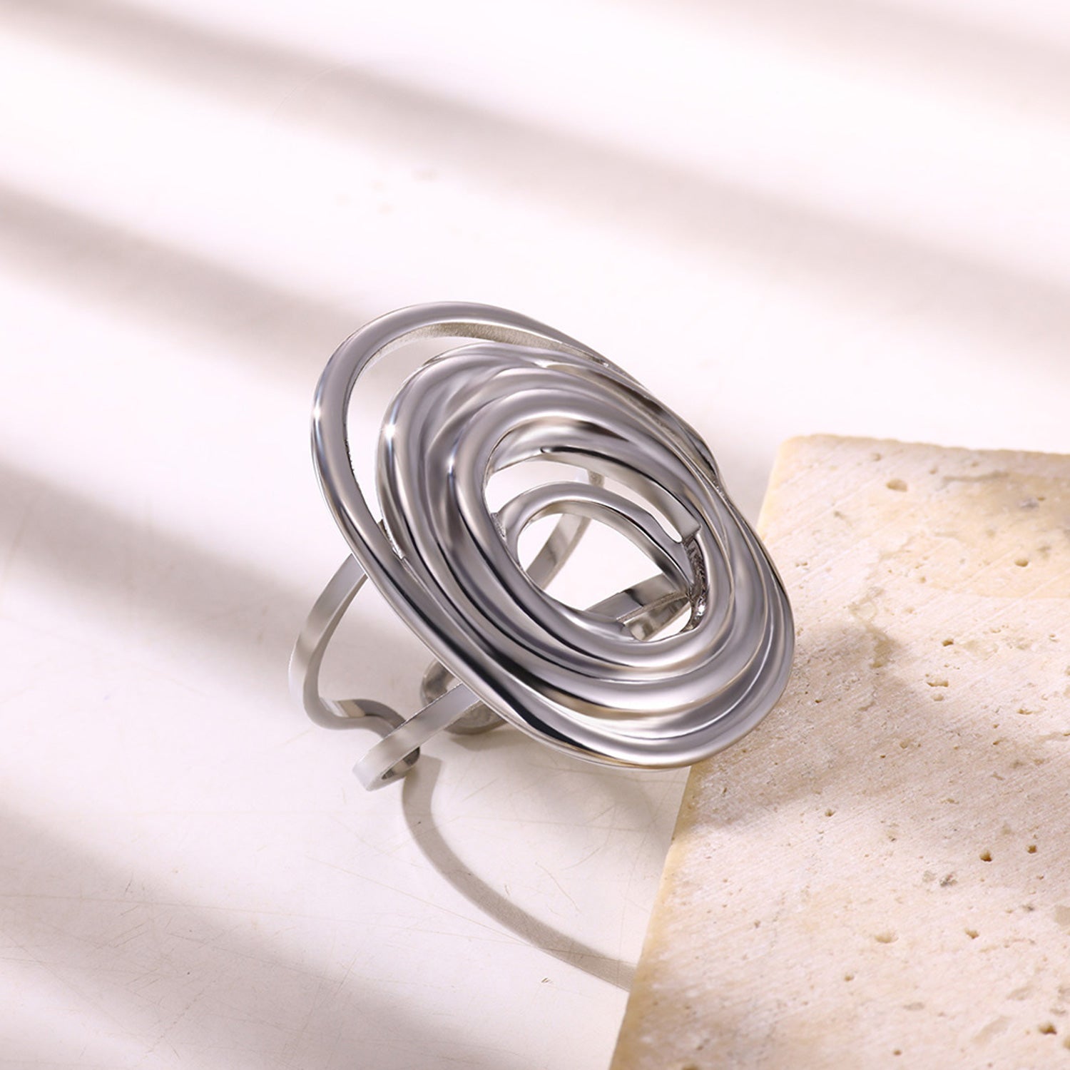 Schmuckset Silber Ring und Halskette Edelstahl wasserfest hypoallergen rostfrei Karma
