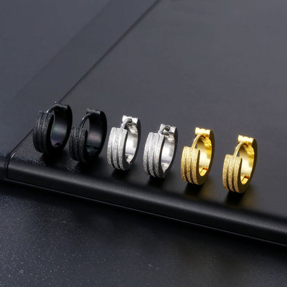 Damen Creolen Edelstahl in Schwarz, Gold oder Silber KARMA