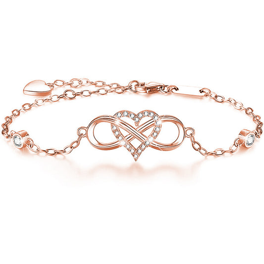 Damenarmband Silber 925 Rose vergoldet KARMA