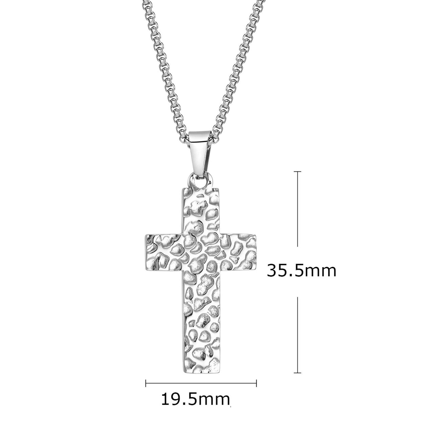 Halskette Herren mit Kreuzanhänger in Silber oder Schwarz KARMA