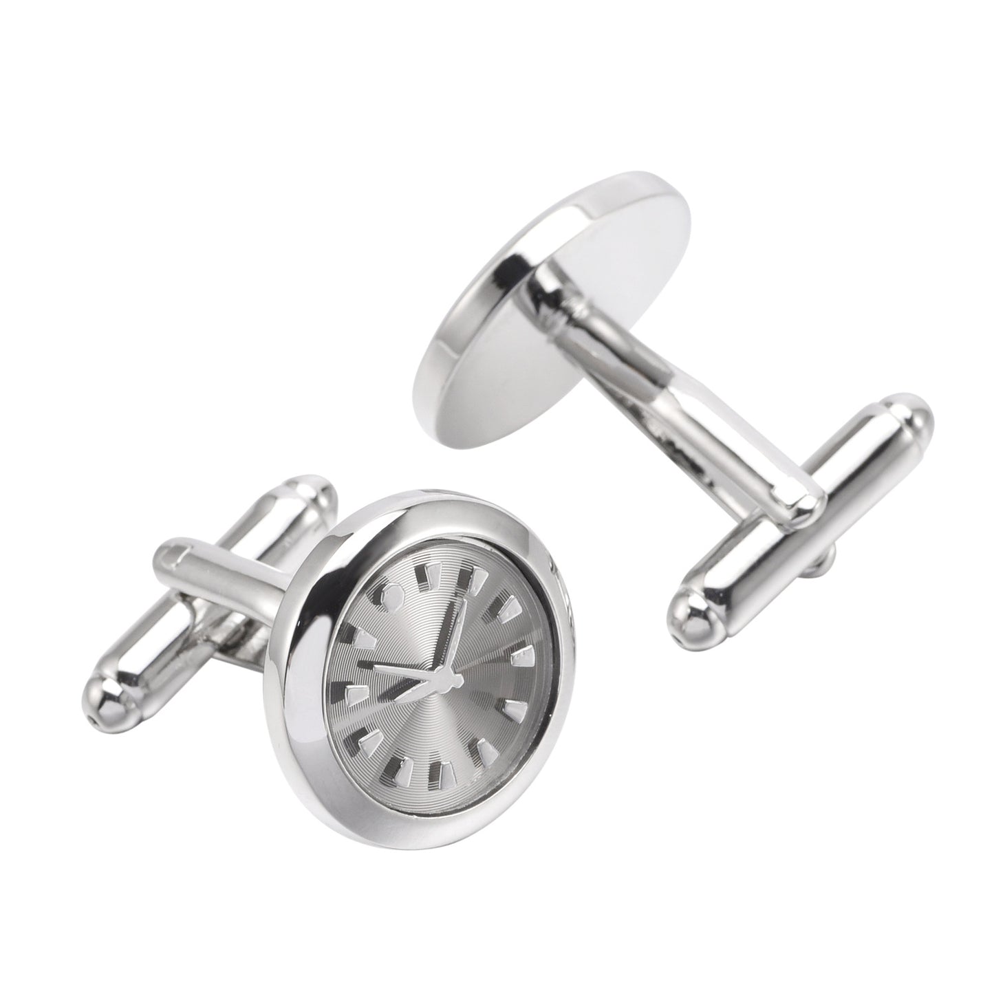 Manschettenknöpfe Uhr Silber 1,8 cm modern Legierung Karma