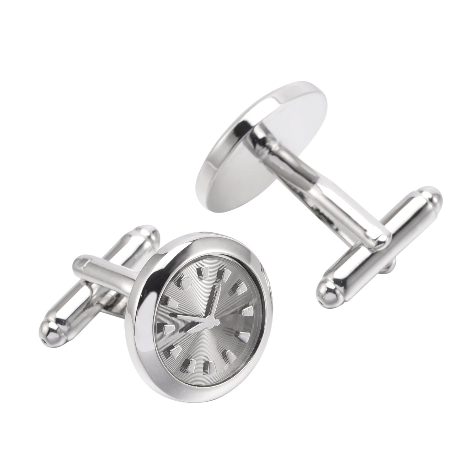 Manschettenknöpfe Uhr Silber 1,8 cm modern Legierung Karma