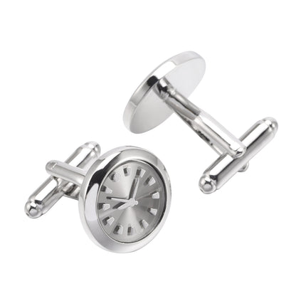 Manschettenknöpfe Uhr Silber 1,8 cm modern Legierung Karma