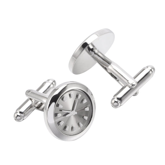 Manschettenknöpfe Uhr Silber 1,8 cm modern Legierung Karma