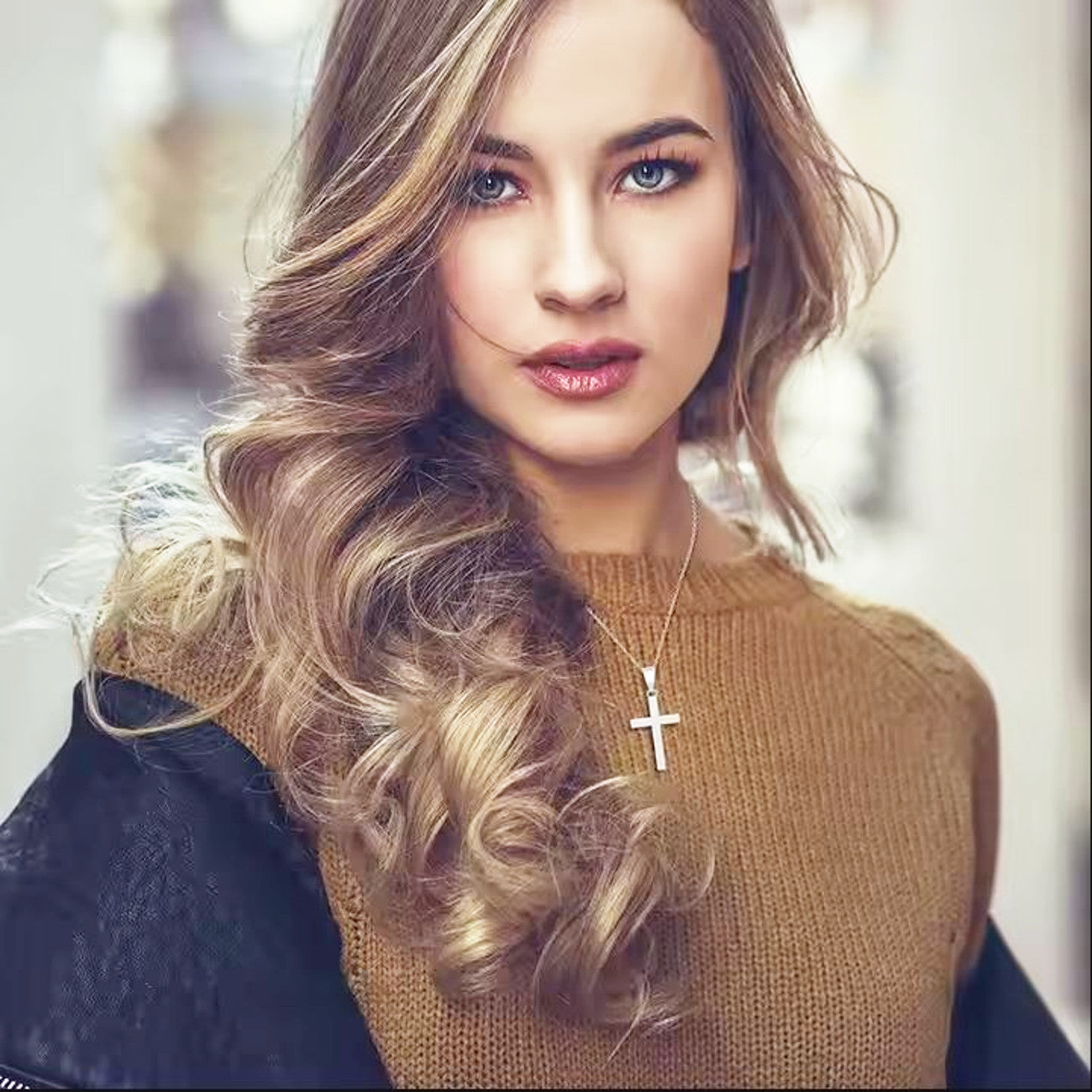 Damenkette mir Kreuzanhänger Silber 925 KARMA
