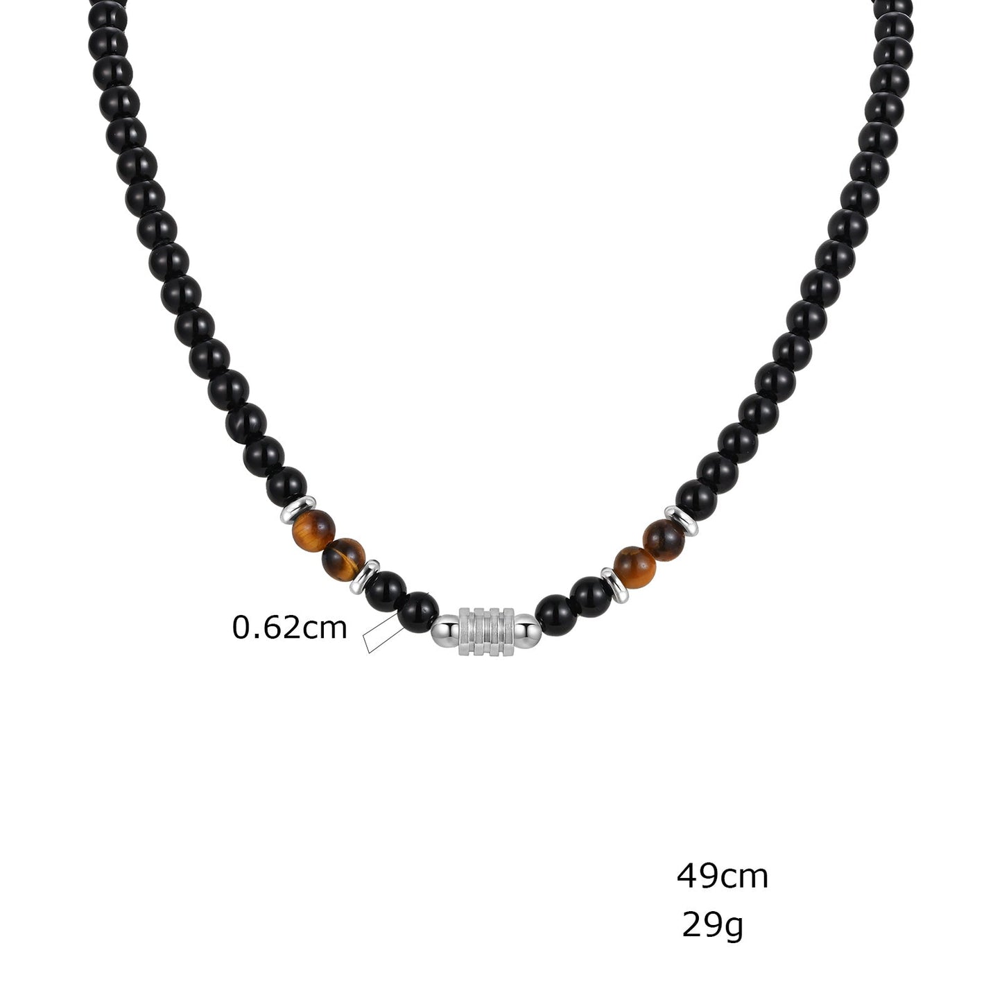 Perlenkette für Herren schwarz KARMA