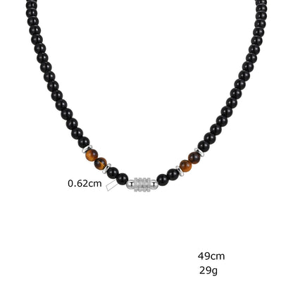 Perlenkette für Herren schwarz KARMA
