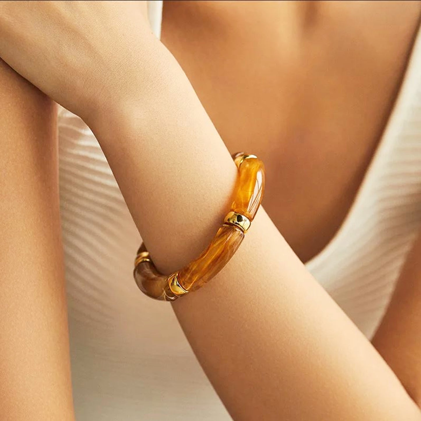 Armband Acryl Leo Bernstein vers. Farben modern dehnbar KARMA