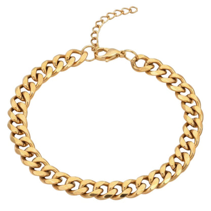 Fußkette Gold Edelstahl PVD beschichtet verstellbares Fußkettchen modern Karma