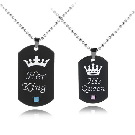 Partnerketten Queen King schwarz KARMA