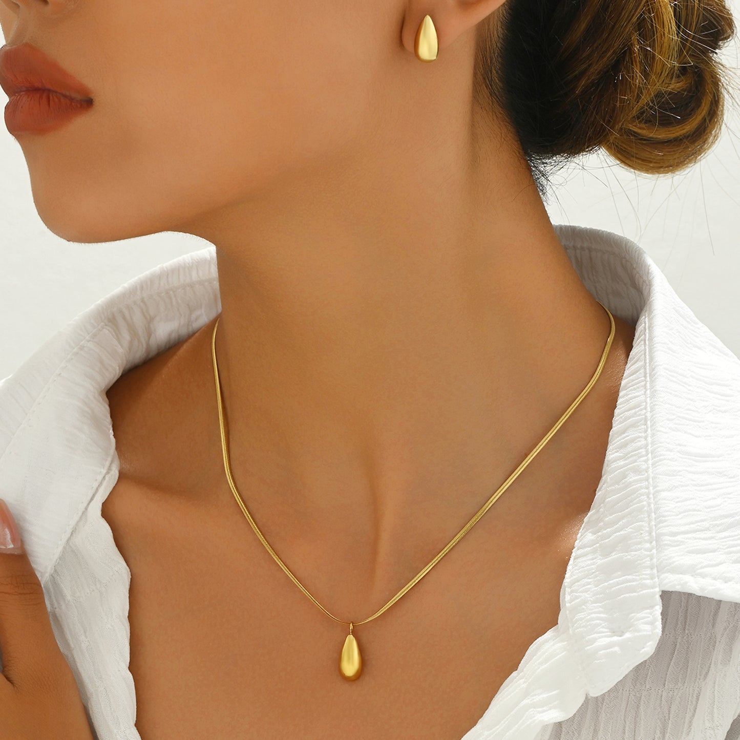 Schmuckset Ohrringe und Halskette Gold KARMA