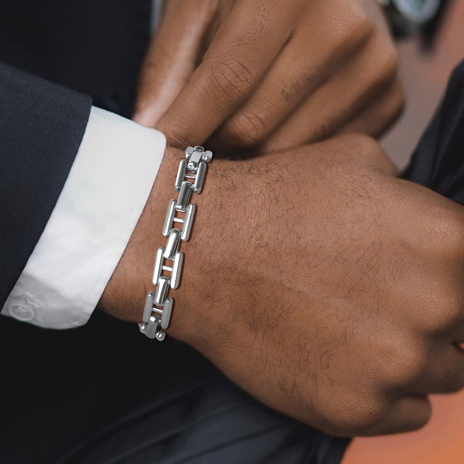 Armband Herren Edelstahl Silber KARMA