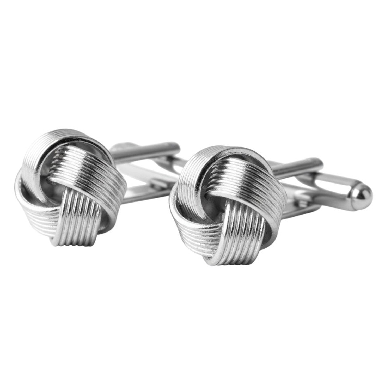 Manschettenknöpfe Knotendesign Silber 1,4 cm Hemd Accessoires Karma