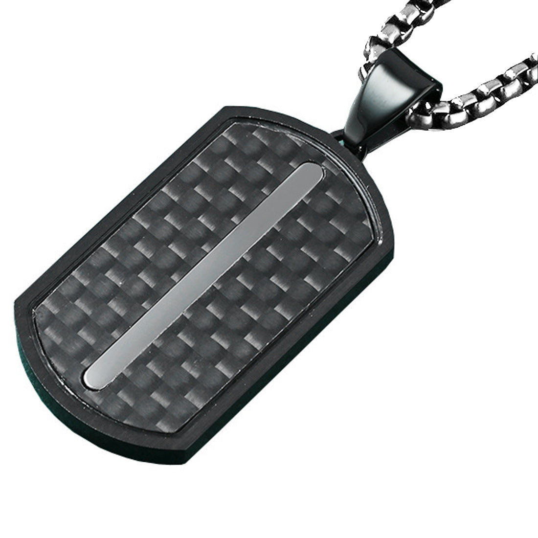 Herren Halskette Carbon Edelstahl Schwarz KARMA