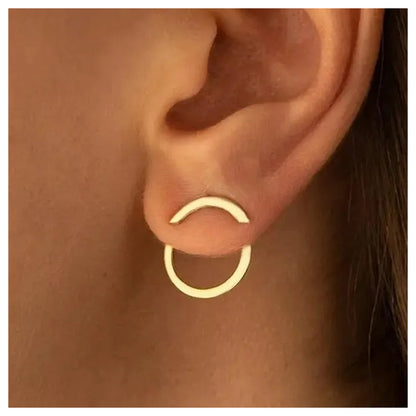 Ohrstecker Cut Out Gold rund Edelstahl wasserfest hypoallergen Karma